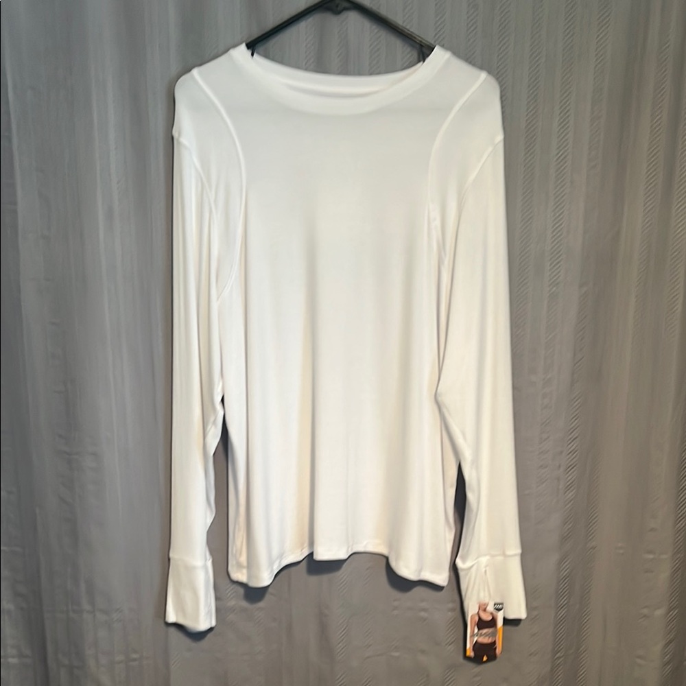 Avia White Long Sleeve Relaxed T-Shirt